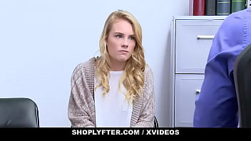 Blonde young stepdaughter Natalie Knight and big tits stepmom Kylie Kingston caught shoplifting and banged by officer