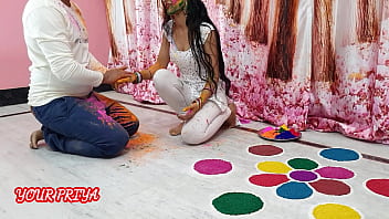 Holi special: Indian Priya had great fun with step brother on Holi occasion