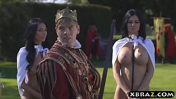 King fucks his busty slutty servants Jasmine and Anissa