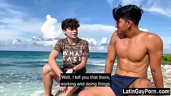 Latin gay boys go out to the beach