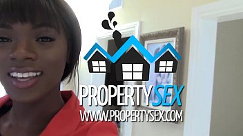 PropertySex – Beautiful black real estate agent interracial sex with buyer