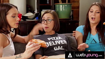 Sorority Leader Gia Paige Order A Pizza Only To Fuck The Delivery Girl With Her Horny Subordinates