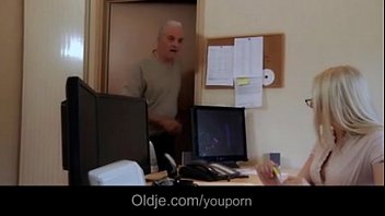 YouPorn – Hot blonde secretary fucking her old boss on the office