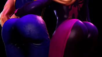 Juri & Chun li shake their giant asses