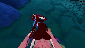 Mipha gets fucked and filled with cum from your POV – Zelda Botw Hentai.