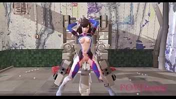 OverWatch Dva rides a fucking machine