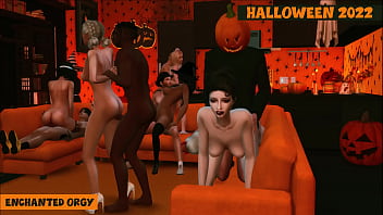 Sims 4. Halloween 2022. Part 2 (Final) – Enchanted Orgy (Hardcore Penthouse parody)